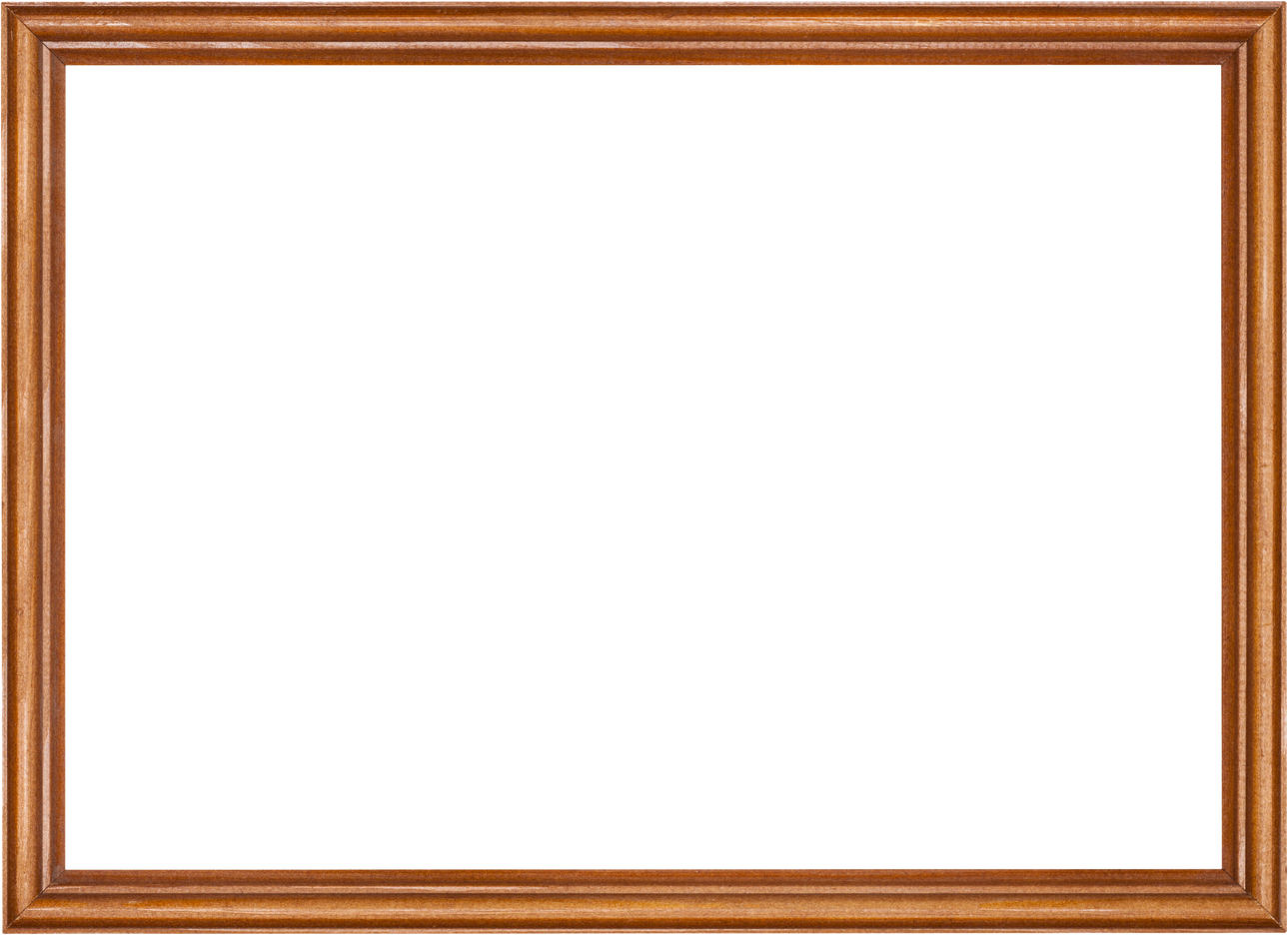 Empty Narrow Brown Lacquered Wooden Picture Frame